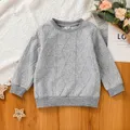 Toddler Girl Textured Solid Pullover Sweatshirt  image 1