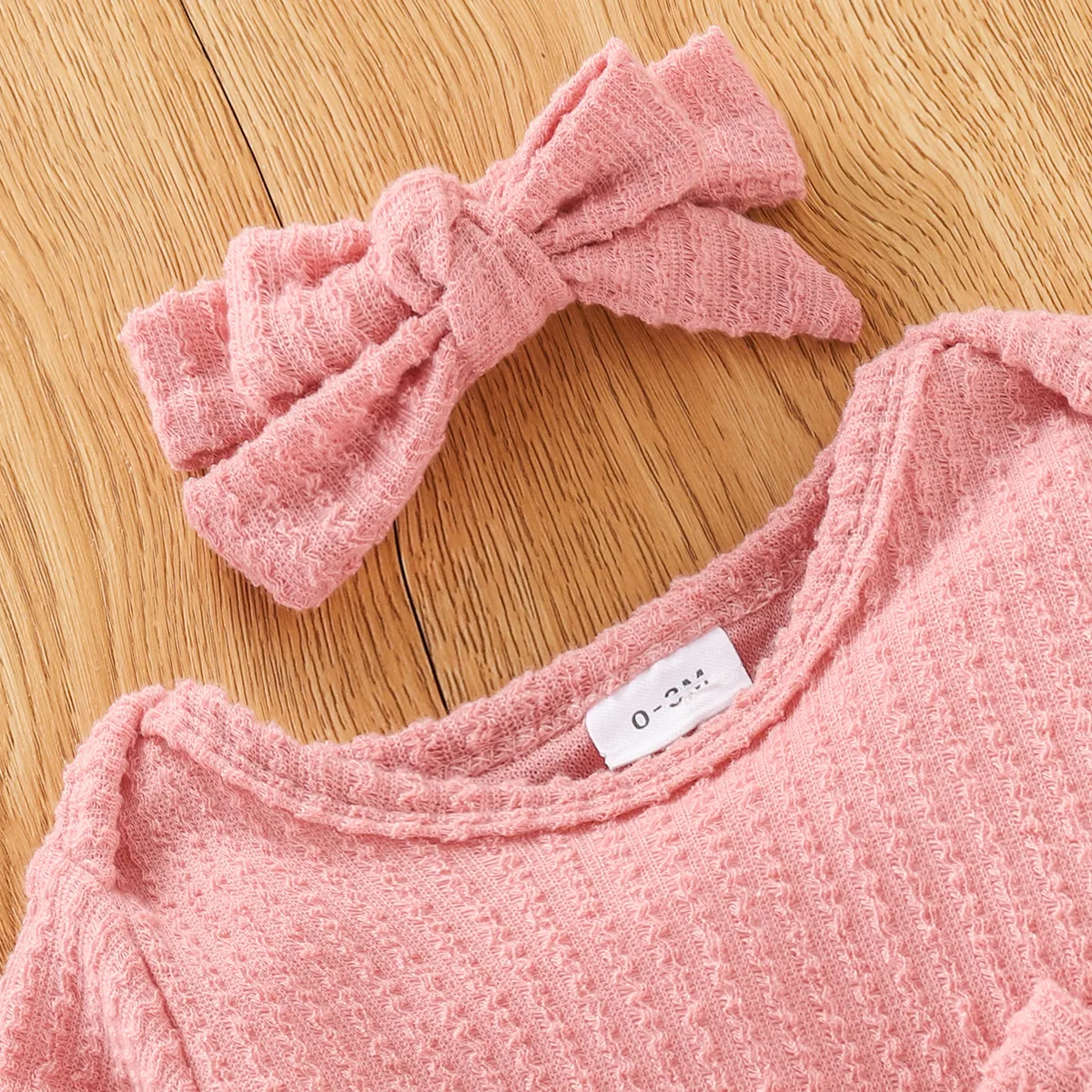 2 Stück Baby Mädchen Hypertaktil Lässig Langärmelig Baby-Overalls rosa big image 1