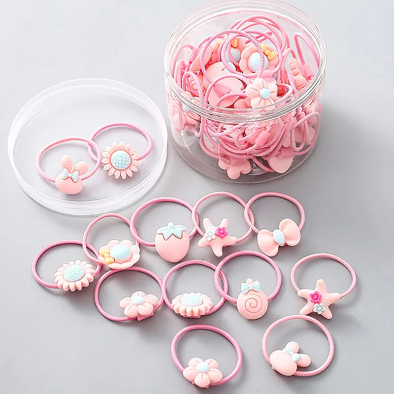 Faixas de cabelo adoráveis de 20 peças para meninas Rosa image 4