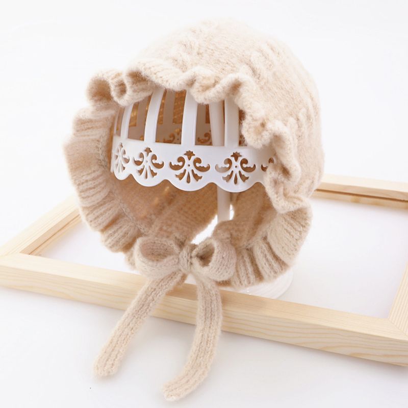 Baby / Toddler Pretty Ruffled Solid Knitted Hat