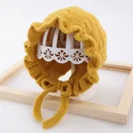 Baby / Toddler Pretty Ruffled Solid Knitted Hat Yellow