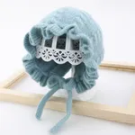Baby / Toddler Pretty Ruffled Solid Knitted Hat Light Blue