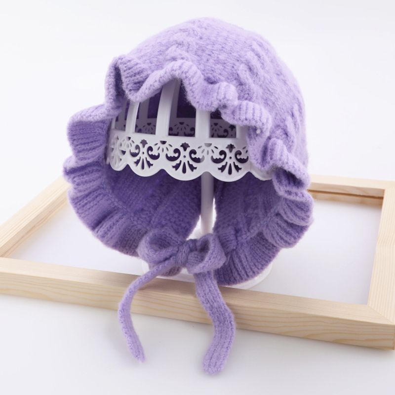 Baby / Toddler Pretty Ruffled Solid Knitted Hat