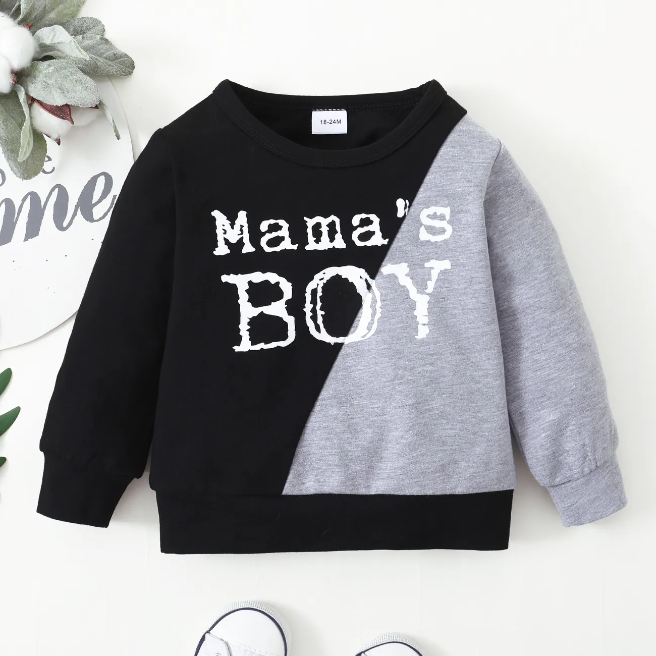 2 Stück Kleinkinder Jungen Avantgardistisch Sweatshirt-Sets grau big image 1