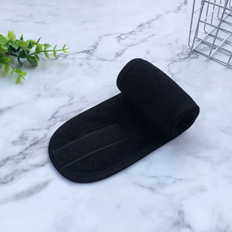 Headbands Velcro Hair Band Multipurpose Girls Adjustable Yoga Headscarf Hairband Mask Make-up Accessories Women Black