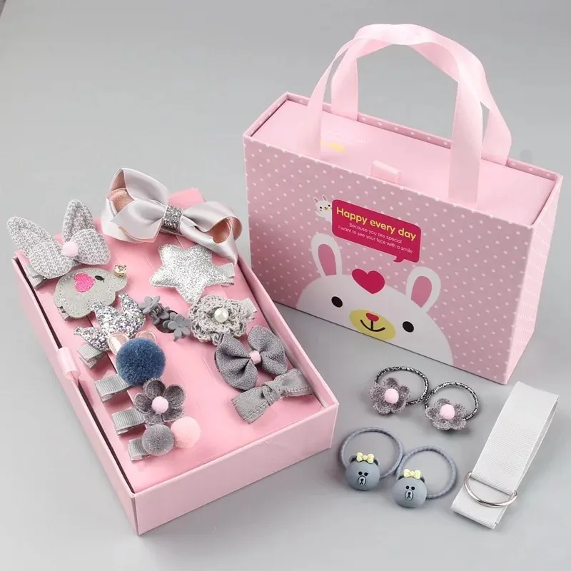 18pcs/set Multi-style Hair Accessory Sets For Girls (The Opening Direction Of The Clip Is Random)