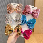 3-pack Pure Color Sequined Bowknot Decor Hair Clip for Girls Multi-color