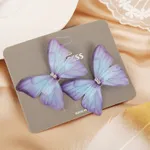 Butterfly Crystal Diamond Decor Hair Clip for Girls Light Purple
