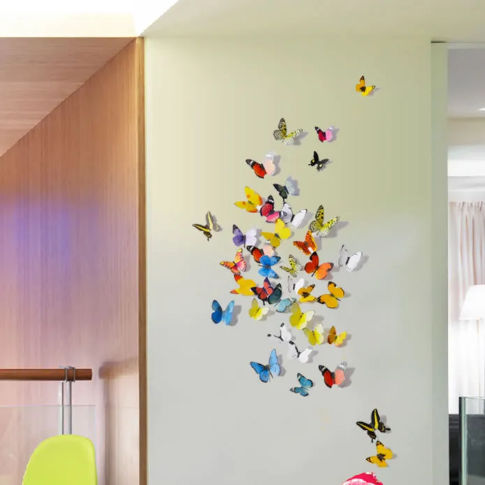 19-piece 3D Pretty Butterfly Wall Stickers Beautiful Butterfly for Kids Room Wall Decals Home Decora
