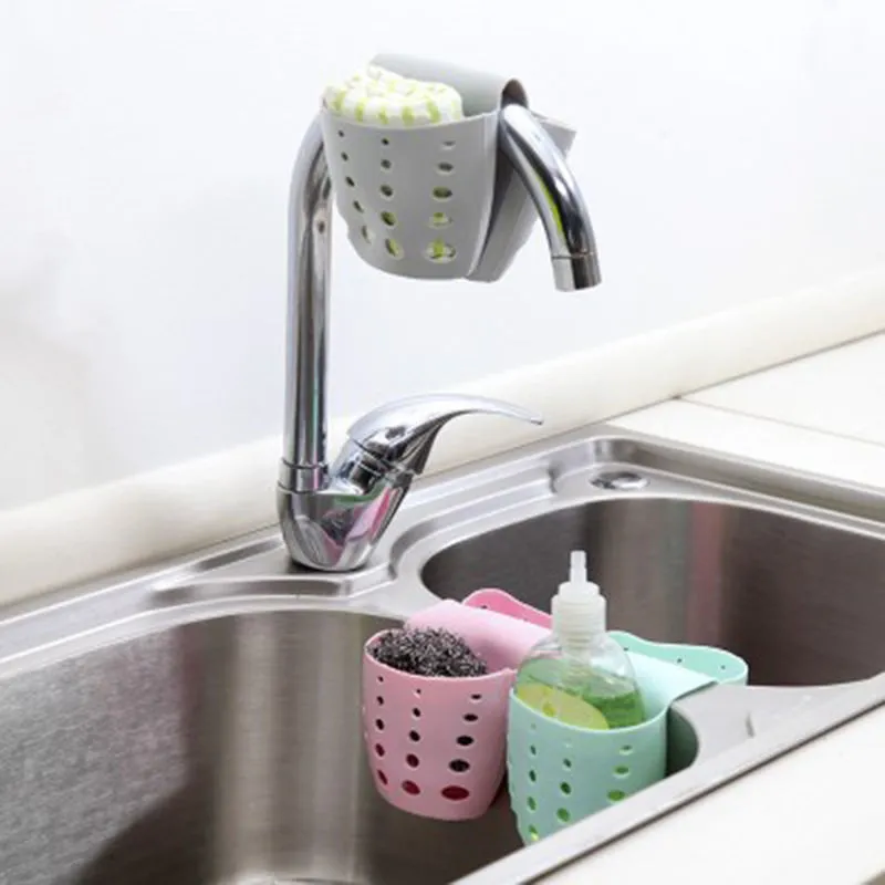 Newest Sink Shelf Kitchen Organizer Holder Hanging Double-Sides Portable Kitchen Accessories Wash Grey big image 1