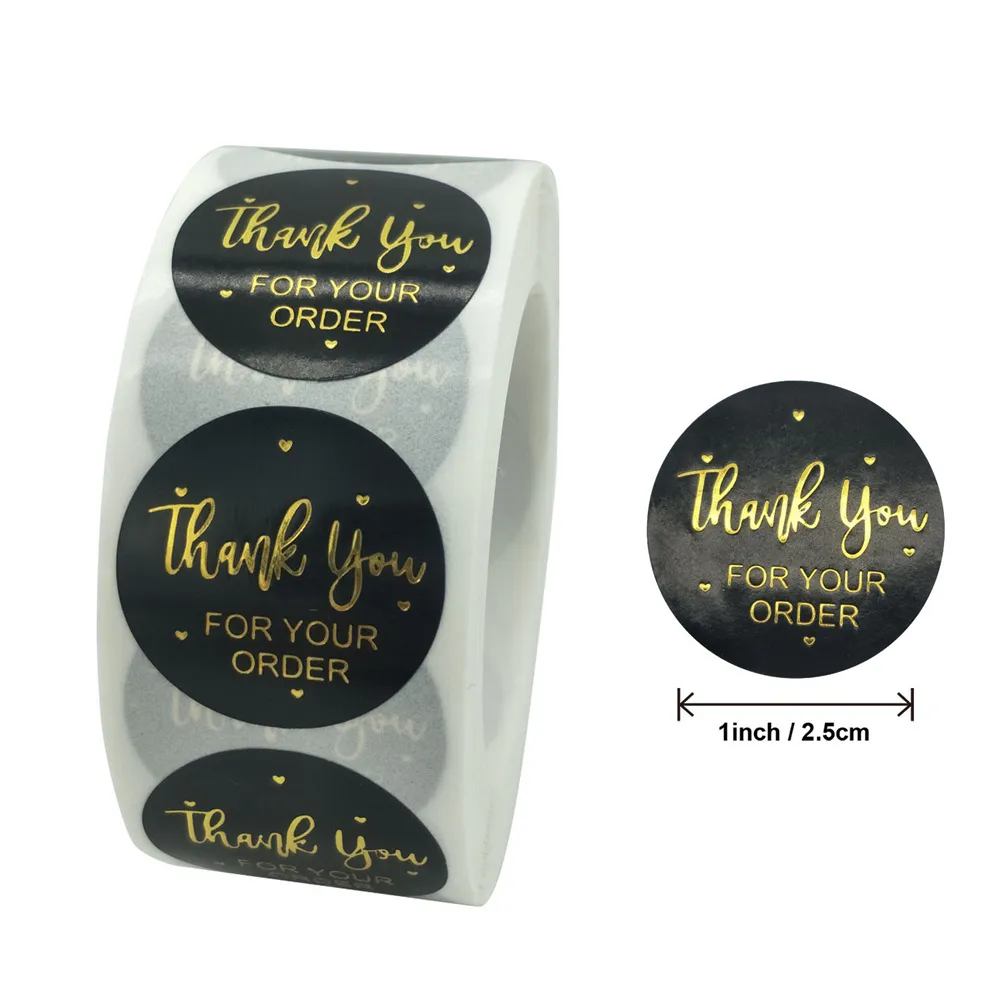 

500 pcs/Roll Round Self-Adhesive Thank You Stickers, Decorative Sealing Labels Gift Labels for Envelope Sealing, Gift Wrap