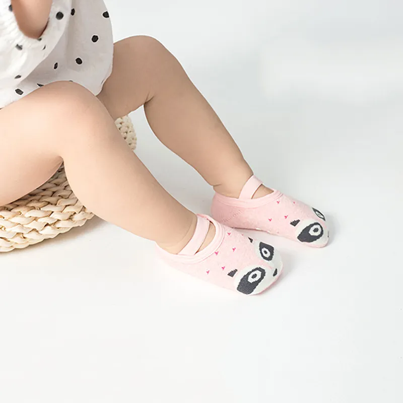meias de chão de animal de desenho animado para bebê/criança Rosa big image 1