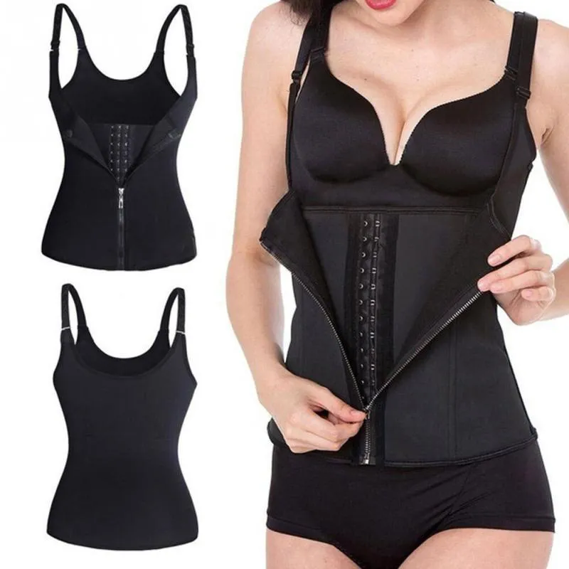 Zip-style Women's Body-contracting Court Corset, Neoprene 3-layer Appliqué Wicking Vest and Shapewear Black image 6
