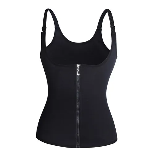 corset court pour femmes de style zippé, gilet anti-humidité appliqué à 3 couches en néoprène et shapewear