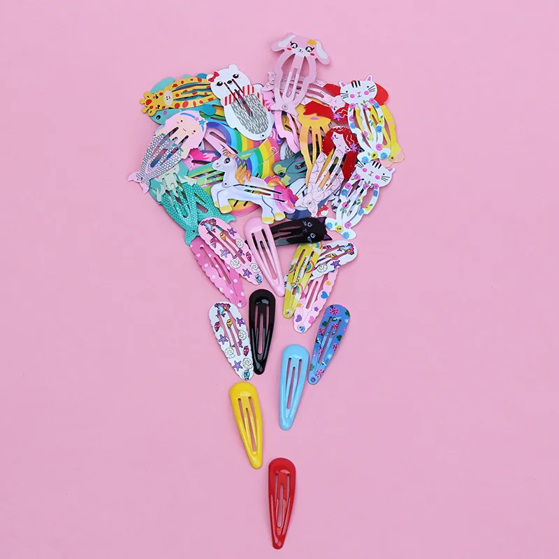25-pcs Cute Candy Color Cartoon Design Clips à cheveux pour filles Couleur-A big image 1