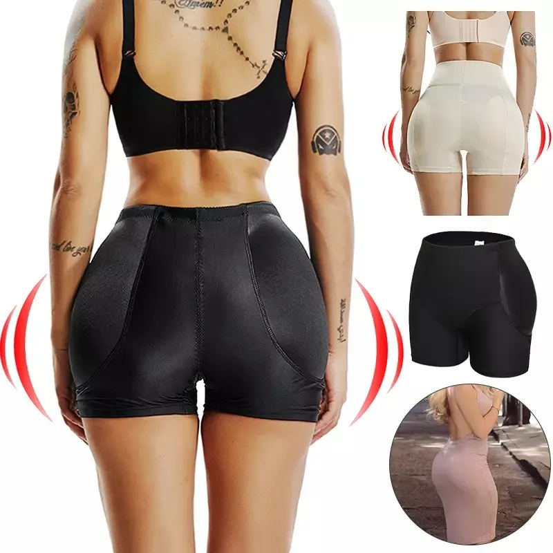 Women Padded Shapewear Panties Hip Enhancer Panties Shaper Shorts Sponge Padded Butt Lifter Padded Shapewear Black