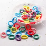 50-pack Multicolor Small Size Rubber Hair Ties for Girls Color-B