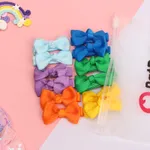 12-pack Bow Knot Decor Hair Clip for Girls (Multi Color Available) Green