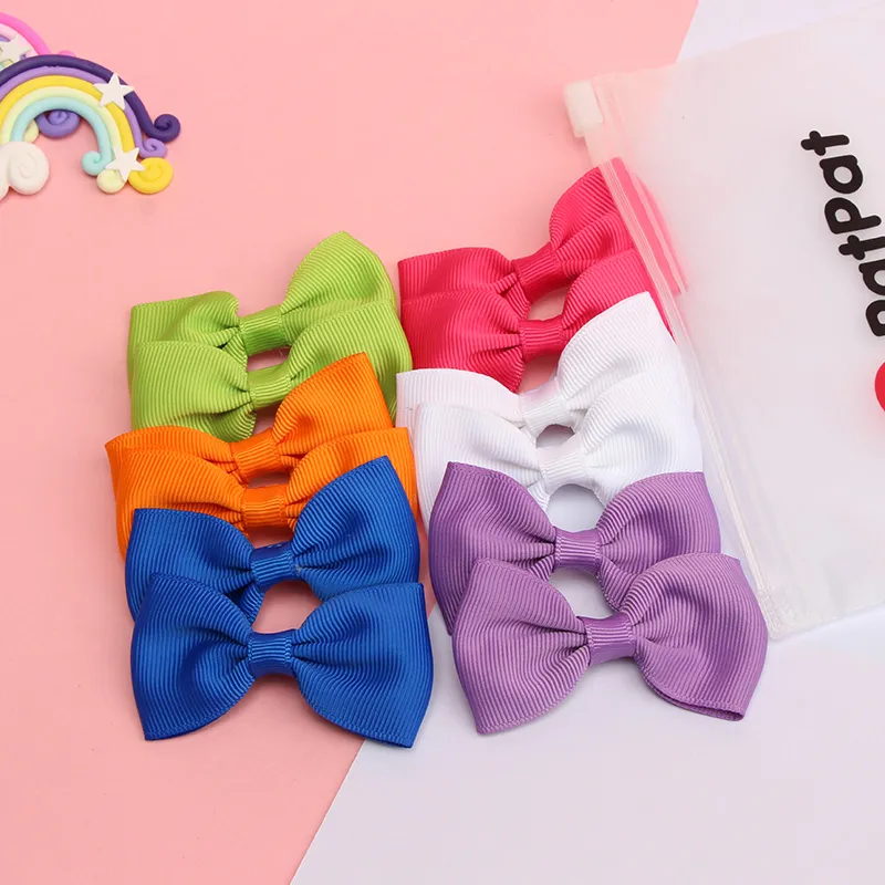 12-pack Bow Knot Decor Hair Clip for Girls (Multi Color Available) Color block