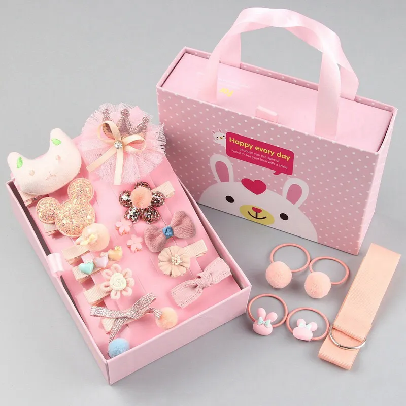18pcs/set Multi-style Hair Accessory Sets for Girls (The opening direction of the clip is random)  big image 1