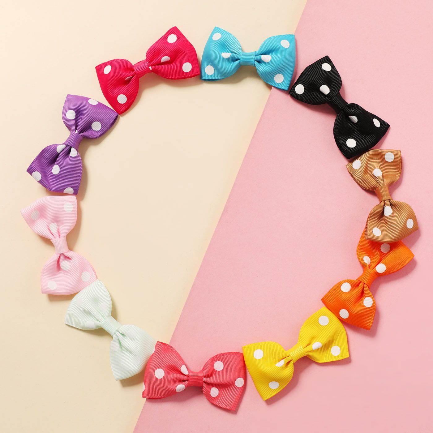 

10-pack Polka Dots Bow Decor Hair Clips for Girls