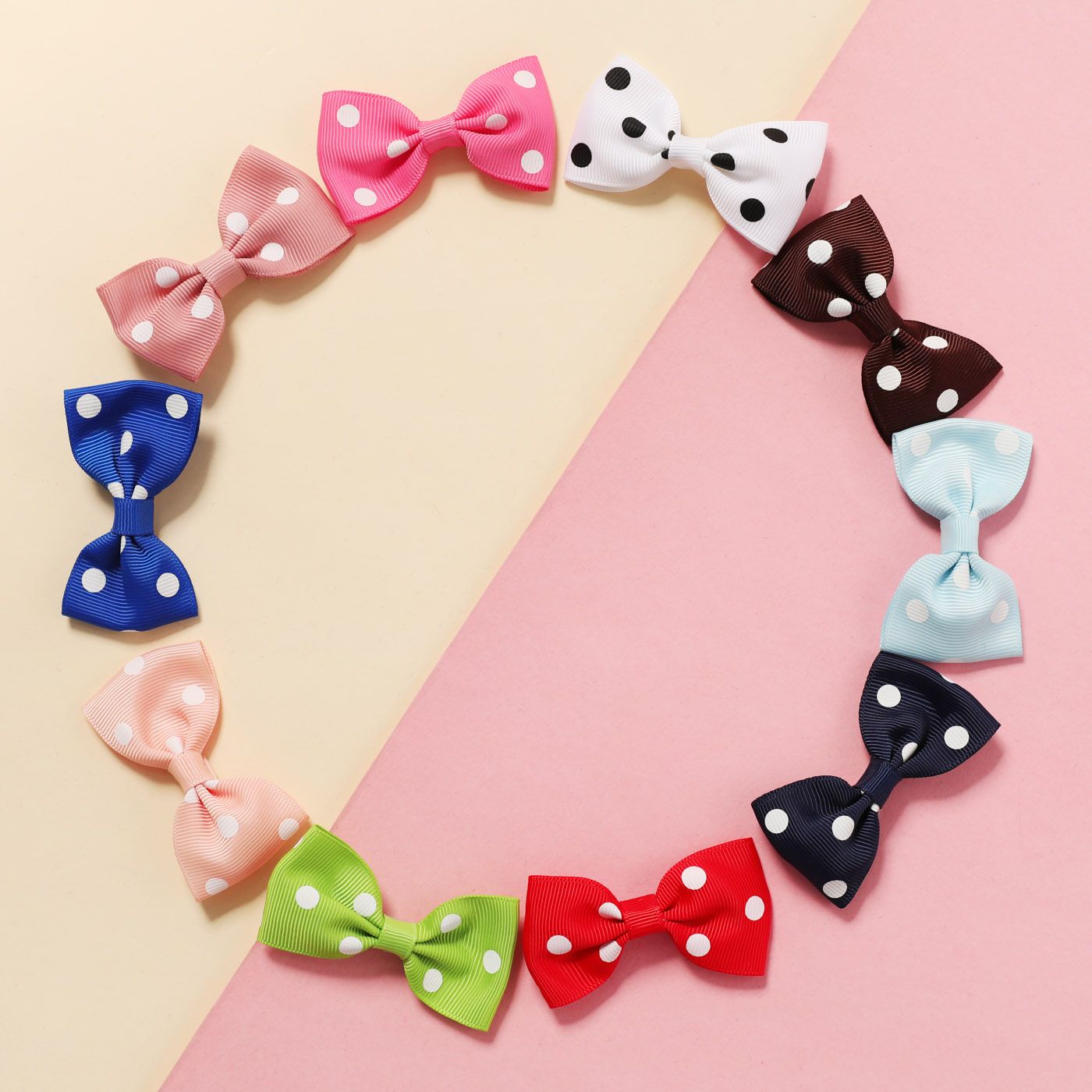 

10-pack Polka Dots Bow Decor Hair Clips for Girls