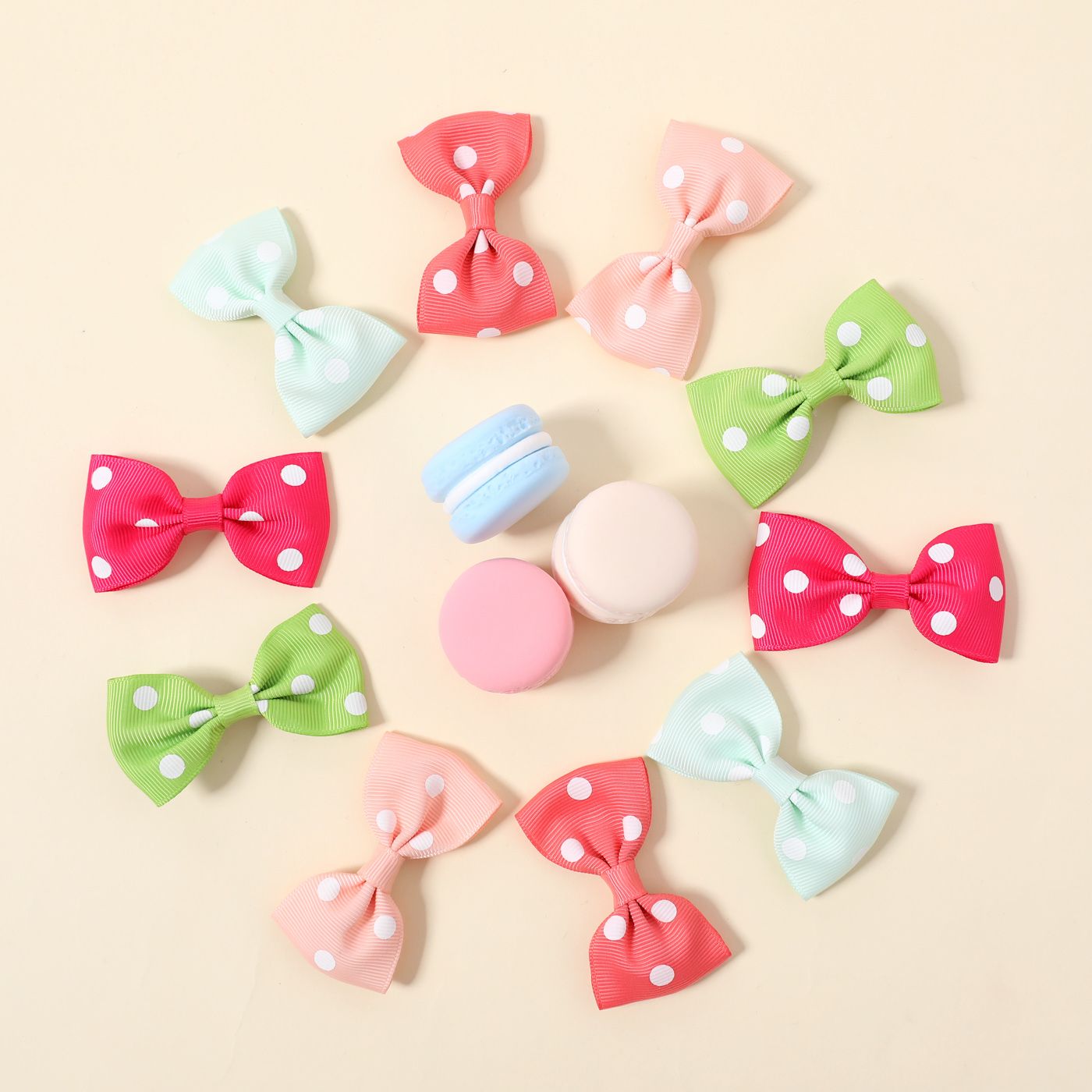 

10-pack Polka Dots Bow Decor Hair Clips for Girls