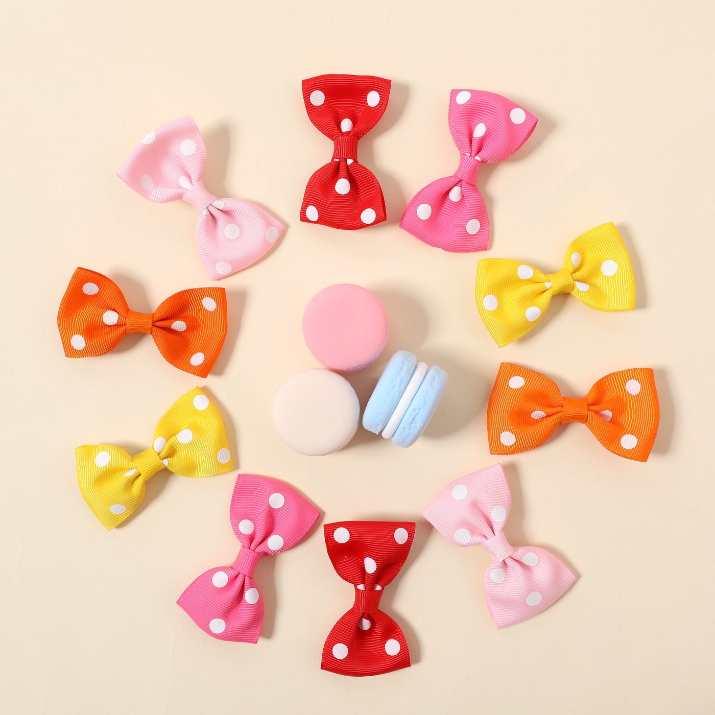 

10-pack Polka Dots Bow Decor Hair Clips for Girls