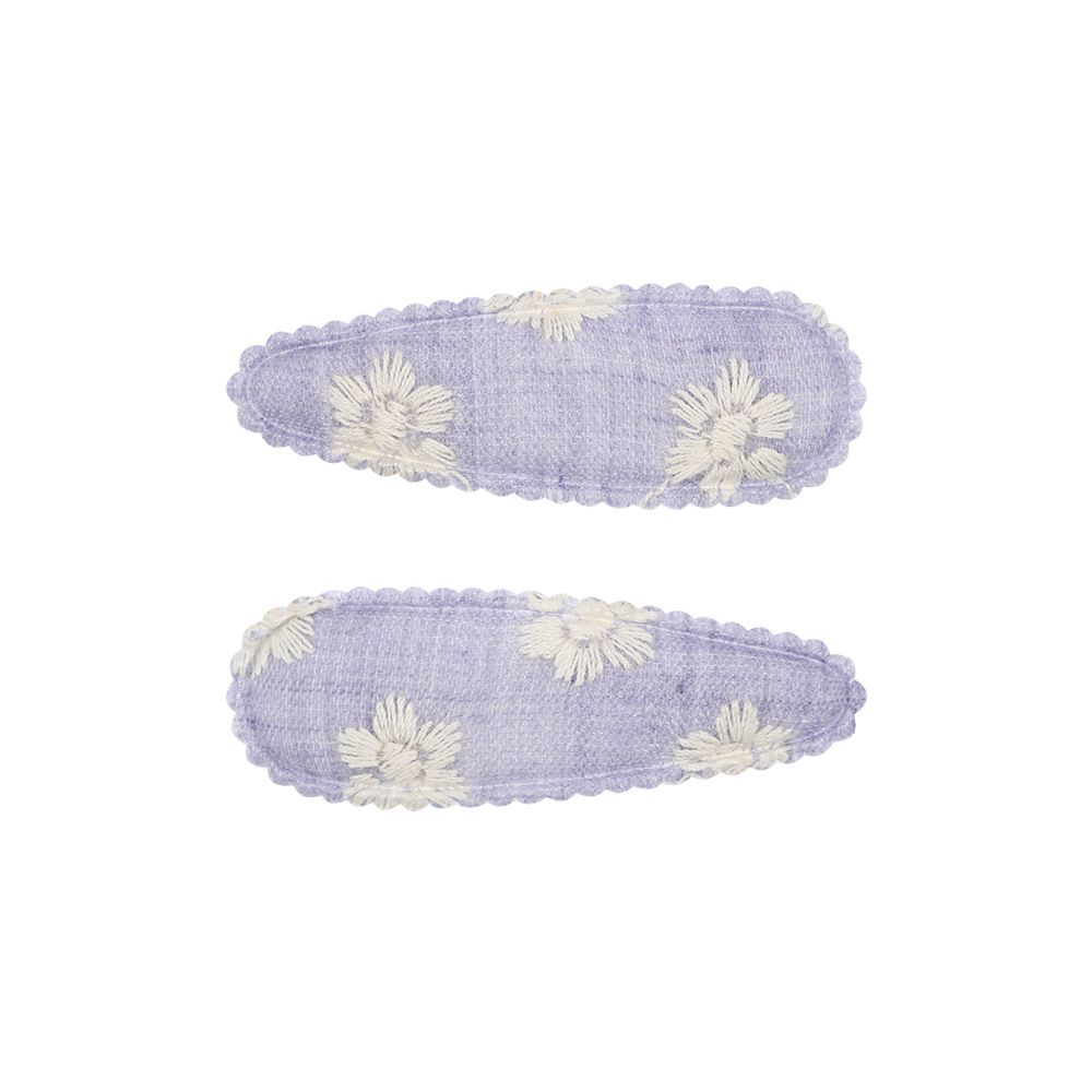 2-pack Embroidered Cloth Hair Clips For Girls