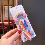 3er-Pack Multi-Form Regenbogen Haarspangen für Mädchen Mehrfarbig