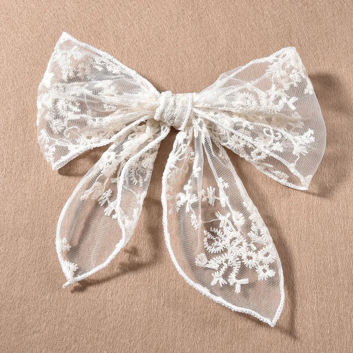 Guipure Lace Bow Hair Clip for Girls  big image 1