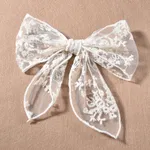 Guipure Lace Bow Hair Clip for Girls White