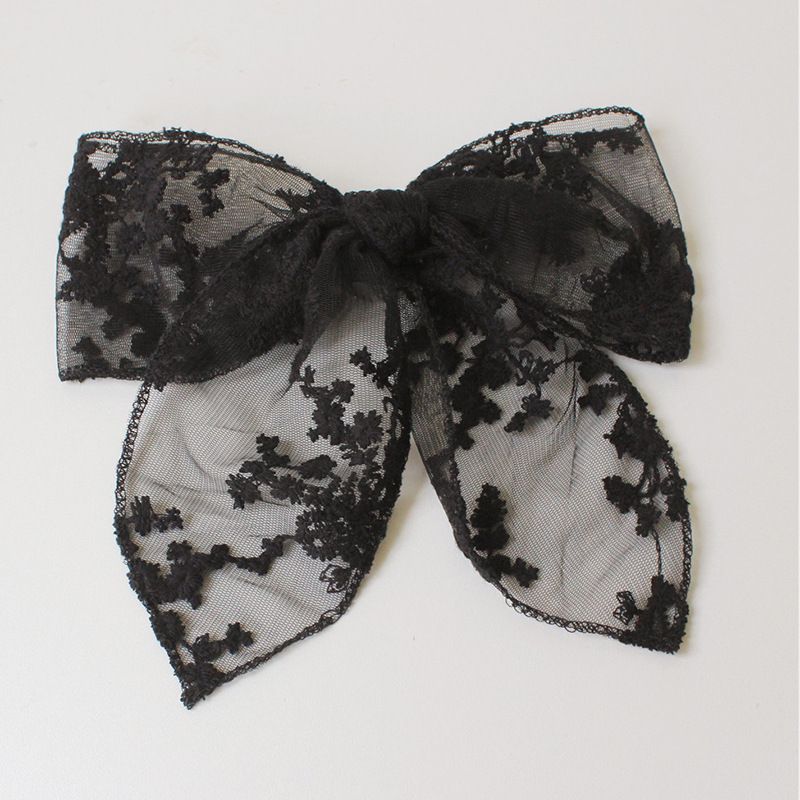 Guipure Lace Bow Hair Clip For Girls