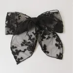 Guipure Lace Bow Hair Clip for Girls Black