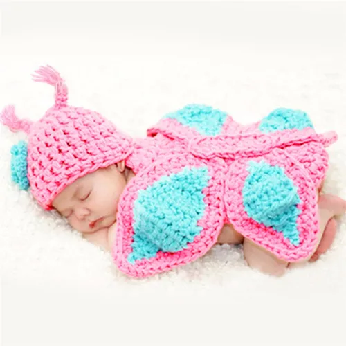 Baby Newborn Handknitted Butterfly Shape Photography Props Shower Gifts