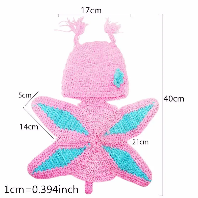 Baby Newborn Handknitted Butterfly Shape Photography Props Shower Gifts Multi-color image 6