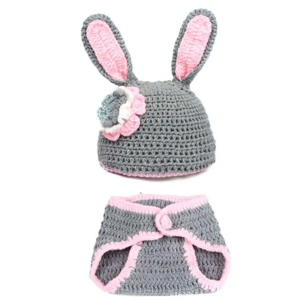 Newborn Baby Photography Props Knitted Hat Cap +Shorts  big image 1