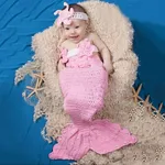 2pcs Newborn Baby Photography Props Baby Solid Costume Set Pink image 2