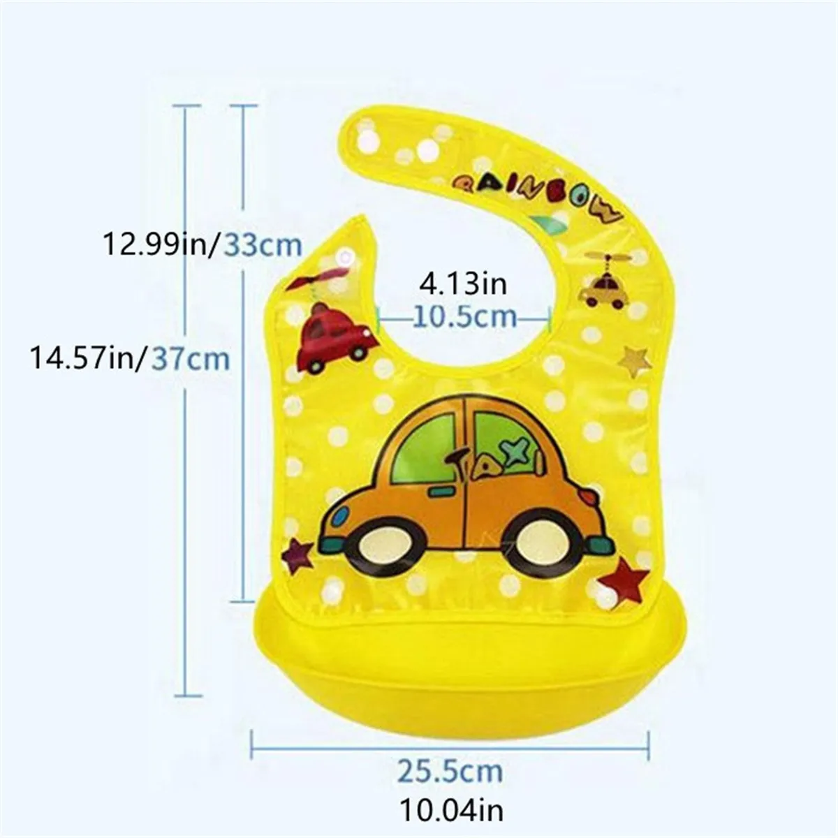 Vehicle Pattern Unisex Dual-Use Bib for Infants and Toddlers  Yellow image 4