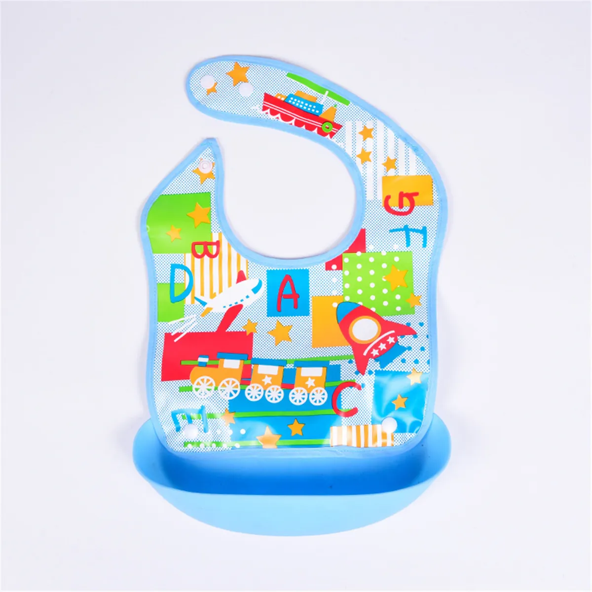 Vehicle Pattern Unisex Dual-Use Bib for Infants and Toddlers  Turquoise image 3