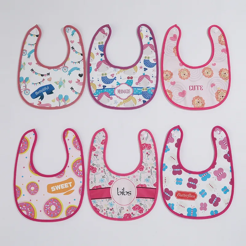 Unisex Polyester Baby Bib with Hand-Drawn Graffiti