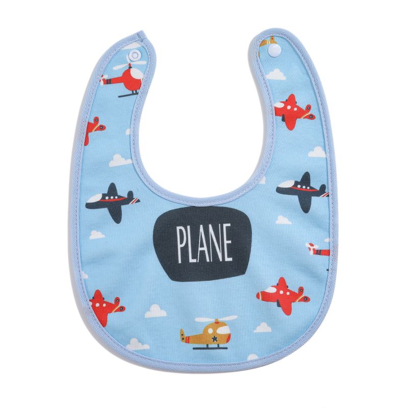 Unisex Vehicle Print Bib for Baby with 100% Polyester Material and Machine Washable