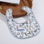 Unisex Vehicle Print Bib for Baby with 100% Polyester Material and Machine Washable Dark Blue/white