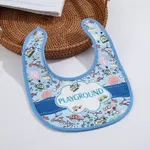 Unisex Vehicle Print Bib for Baby with 100% Polyester Material and Machine Washable Bluish Grey