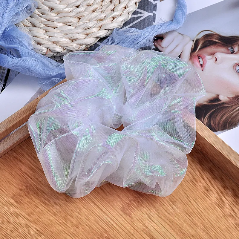 2-pack Women/Kid Dreamy Mermaid Princess Glossy Mesh Scrunchie  image 4