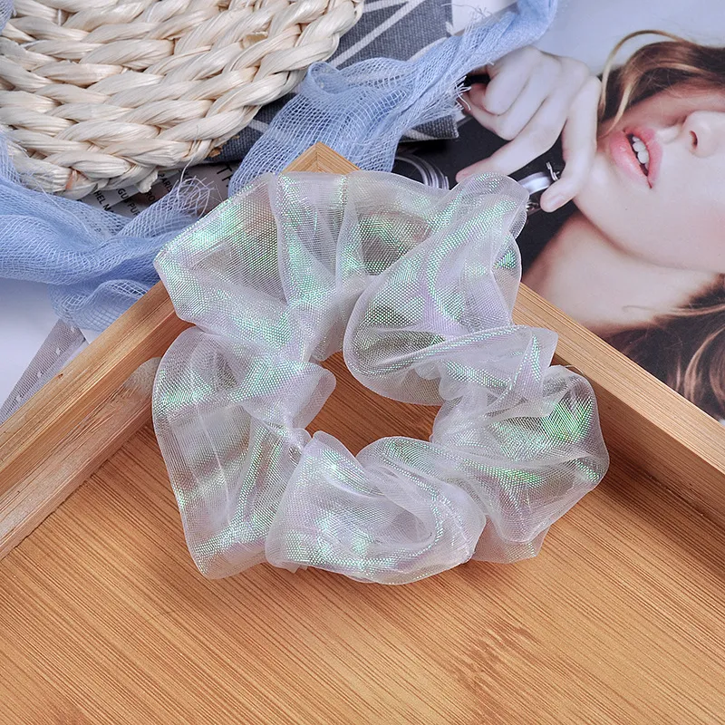 2-pack Women/Kid Dreamy Mermaid Princess Glossy Mesh Scrunchie  image 3