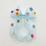 Toddler/Kid Handmade Floral Pattern Bowknot Hairpin  Light Blue