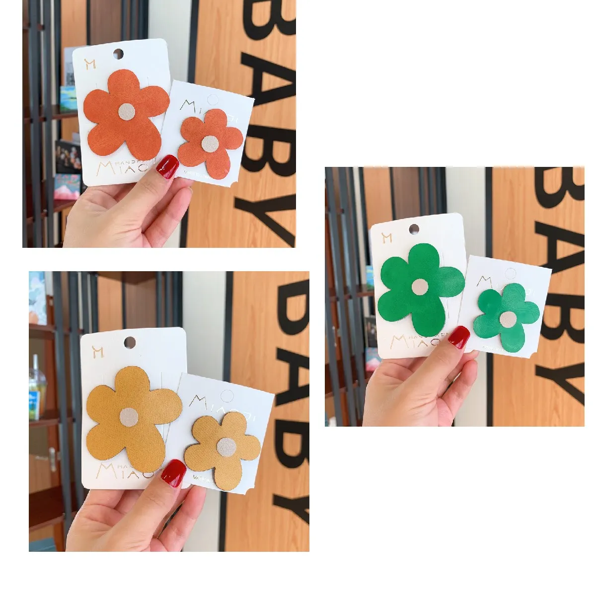 2-pack Flower Pattern Pretty Hair Clips for Mom and Me  image 2
