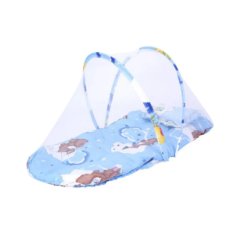 Unisex Animal Pattern Baby Sleeping Bag/Bedding Set with Mosquito Net  Light Blue