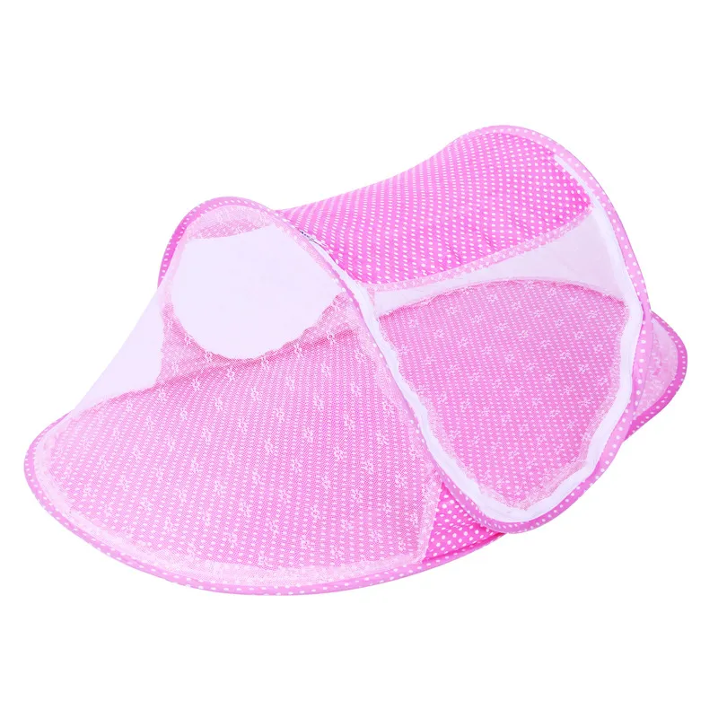  Nueva cuna Mosquitera arco arco bebé encaje desmontable  Mosquitero Net soporte de piso (color : rosa) : Bebés